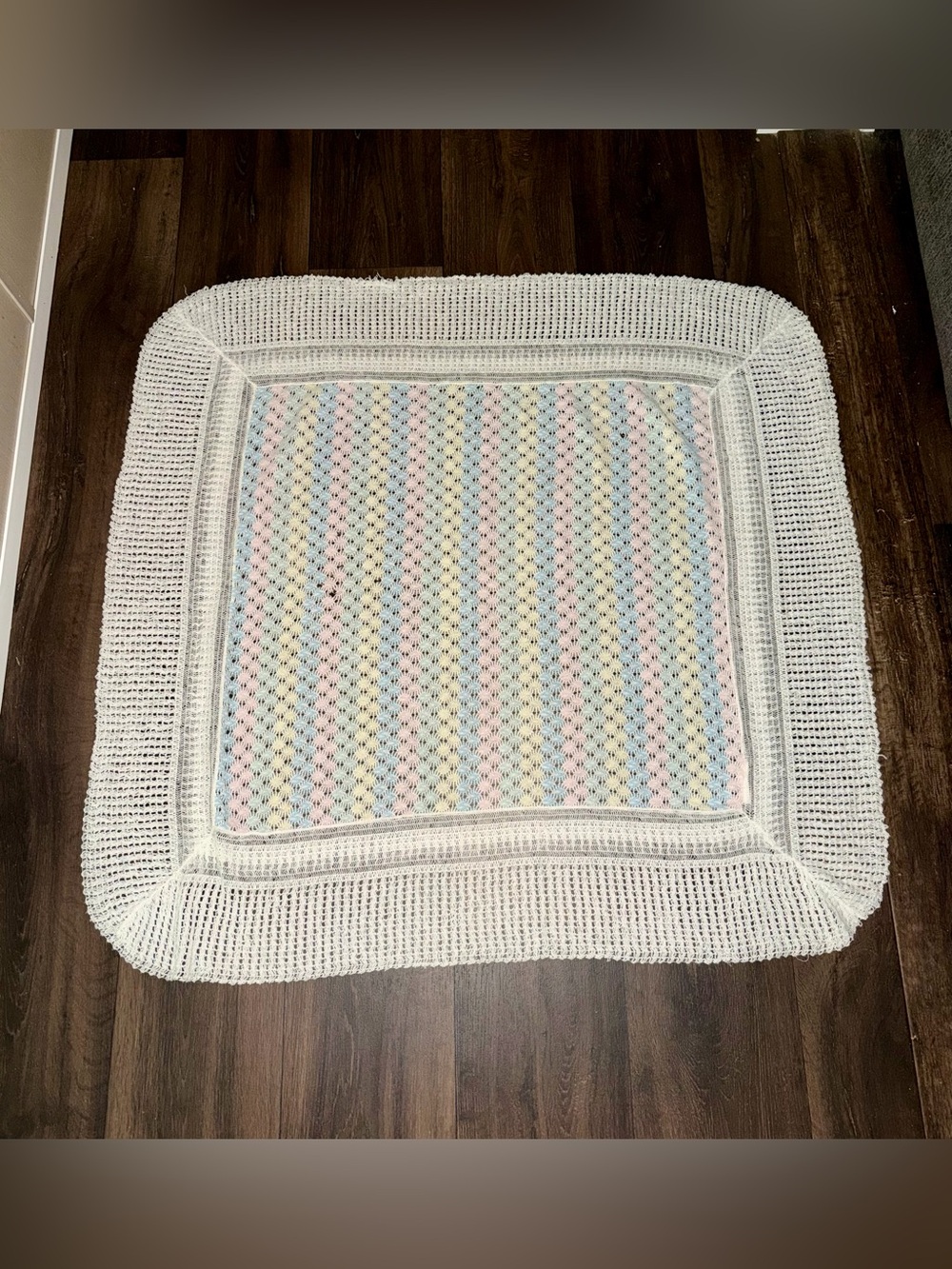 Vintage  Pastel Crochet Baby Blanket